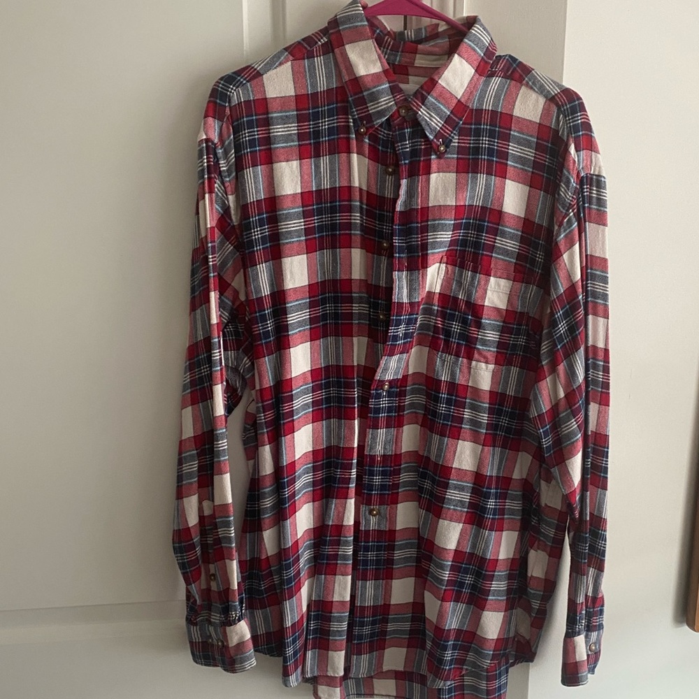 Brooks Bothers Flannel large red fleece